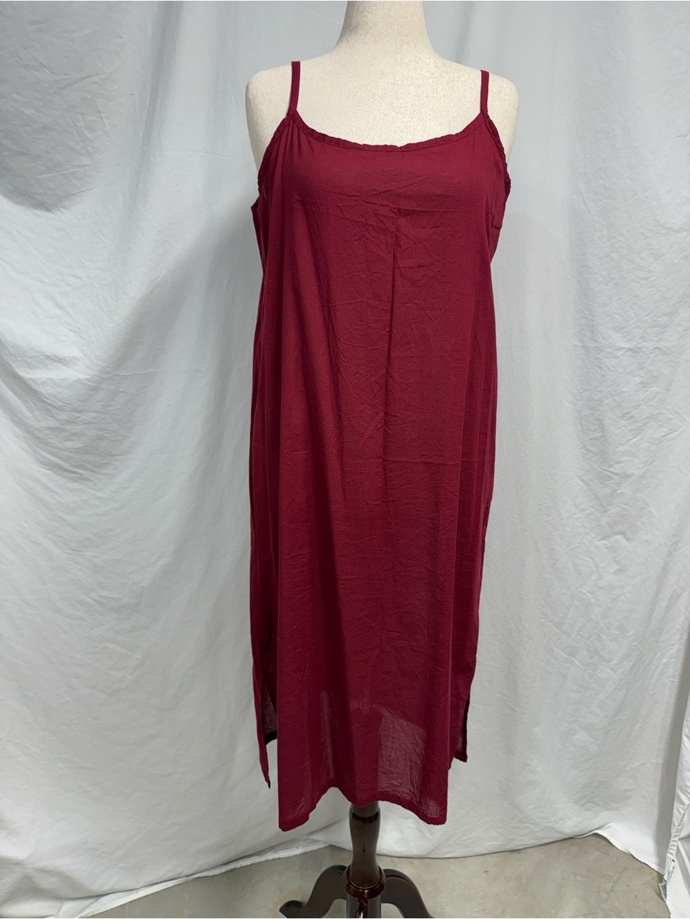 Simple Dark Red Slip Dress